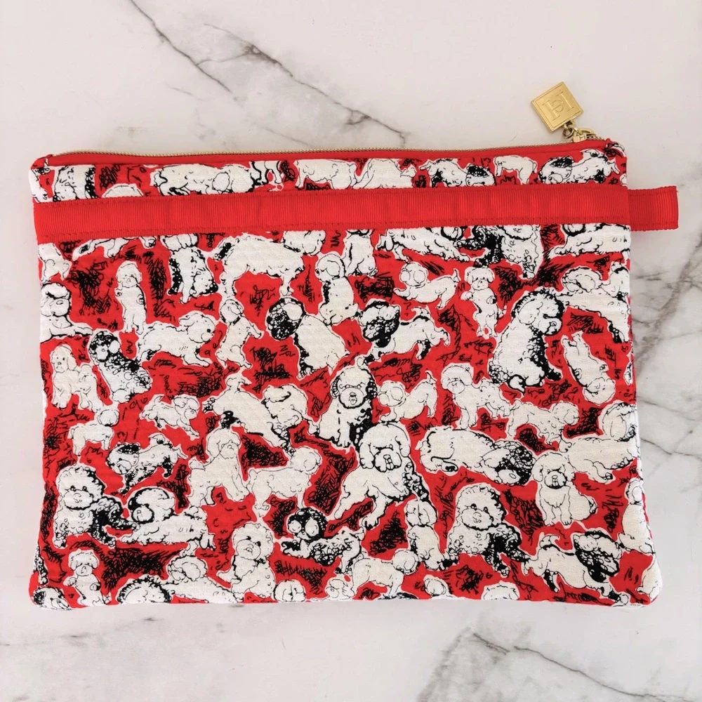 Carolina Herrera Neiman Marcus‎ Target Cosmetic Jewelry Pouch Dog Theme Zip